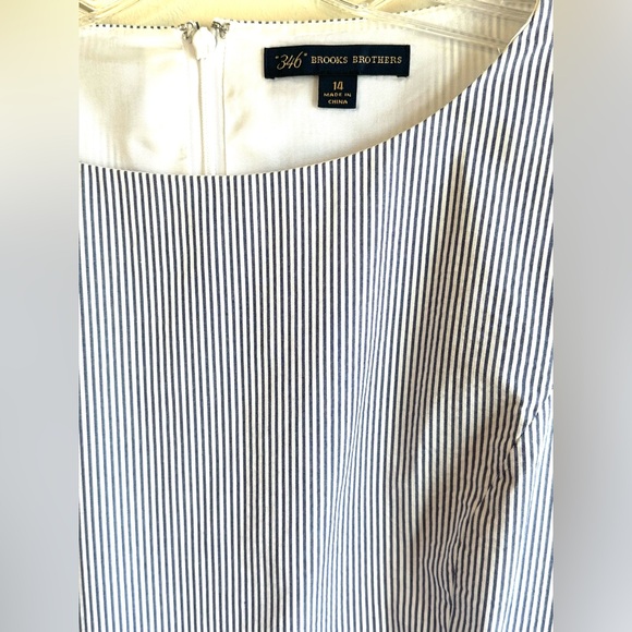 Brooks Brothers Blue/White Striped Classic Preppy Minimalist Summer Dress Sz 14 - Picture 2 of 12